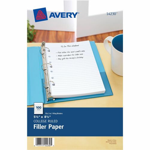 Avery® AVE14230 Avery® Filler Paper 5½" x 8½"