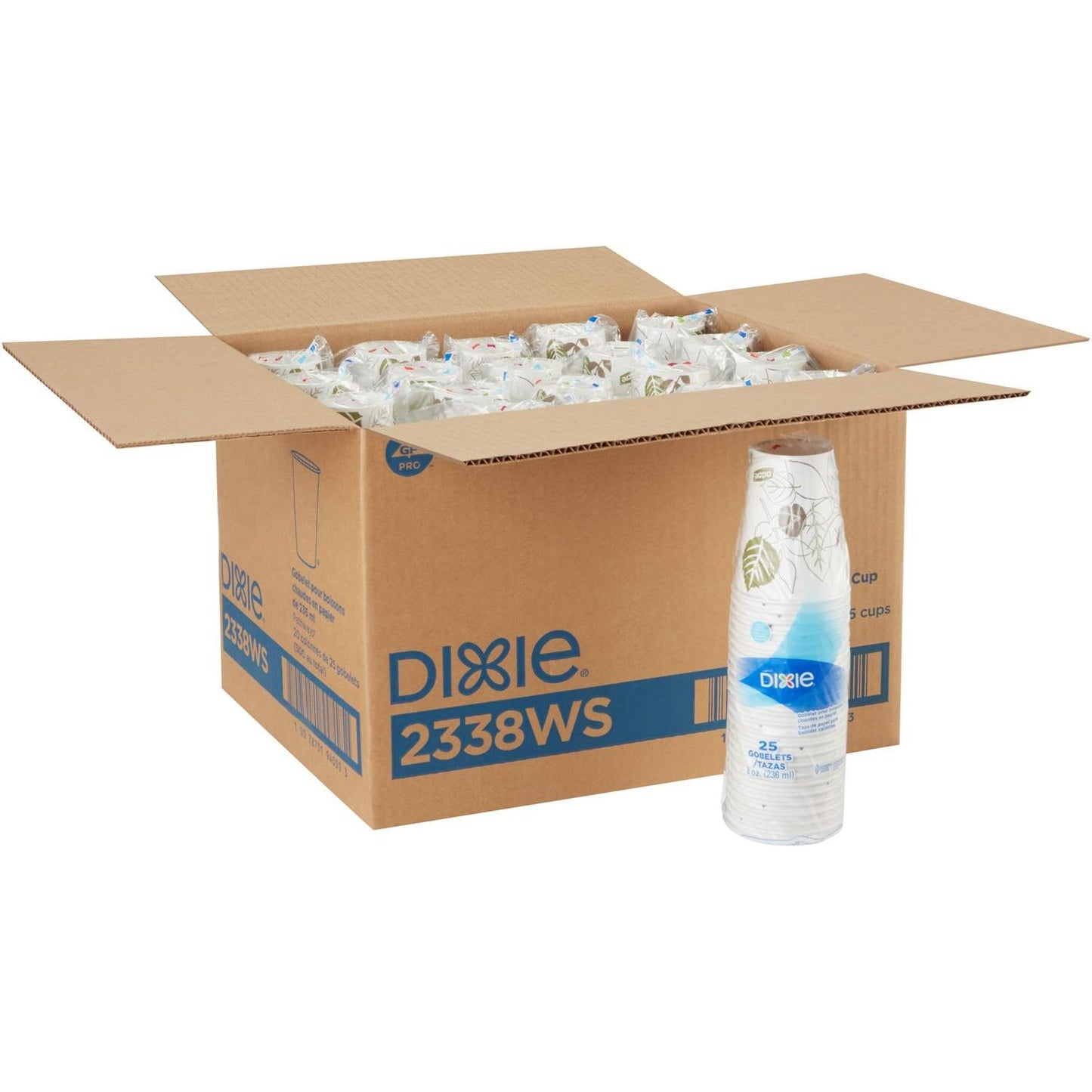 Dixie DXE2338WSCT Pathways 8 oz Paper Hot Cups By GP Pro