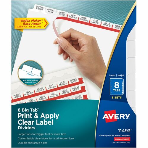Avery® AVE11493 Avery® Big Tab Clear Label Index Maker Dividers