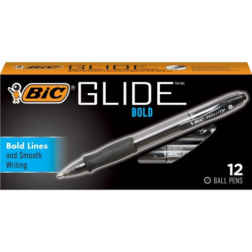 BIC BICVLGB11BK Glide Bold Ball Pen