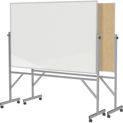 Ghent GHEARMK46 Reversible Cork Bulletin Board/Non-Magnetic Whiteboard with Aluminum Frame