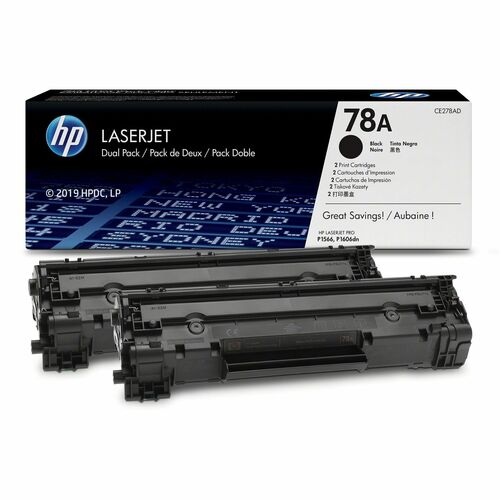 HP HEWCE278AD 78A Original Laser Toner Cartridge - Black - 2 / Carton