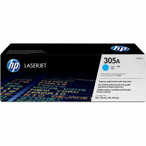 HP HEWCE411A 305A (CE411A) Original Standard Yield Laser Toner Cartridge - Single Pack - Cyan - 1 Each