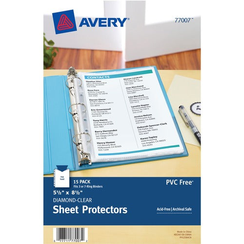 Avery® AVE77007 Avery® Mini Diamond Clear Heavyweight Sheet Protectors