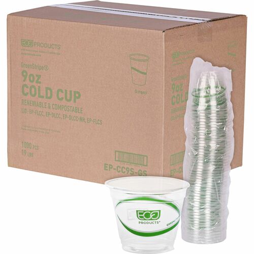 Eco-Products ECOEPCC9SGS 9 oz GreenStripe Cold Cups