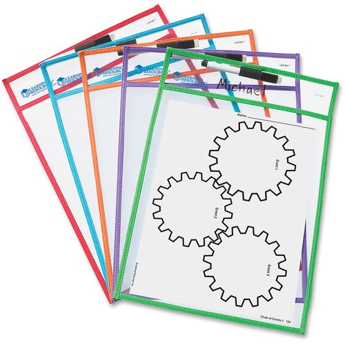 Learning Resources LRNLER0477 Write-and-wipe Pockets