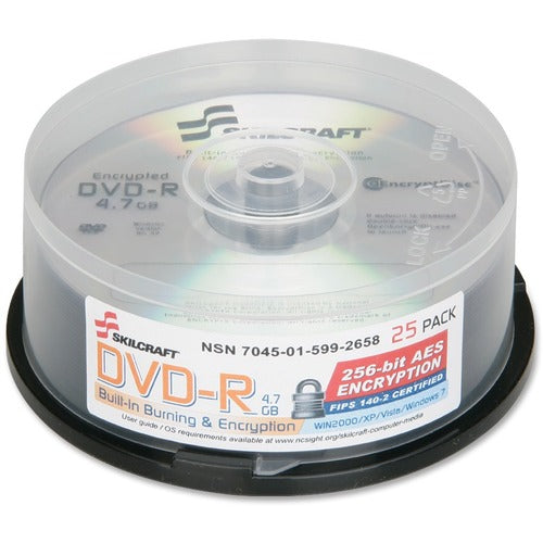 SKILCRAFT® NSN5992658 DVD Recordable Media - DVD-R - 8x - 4.70 GB - 25