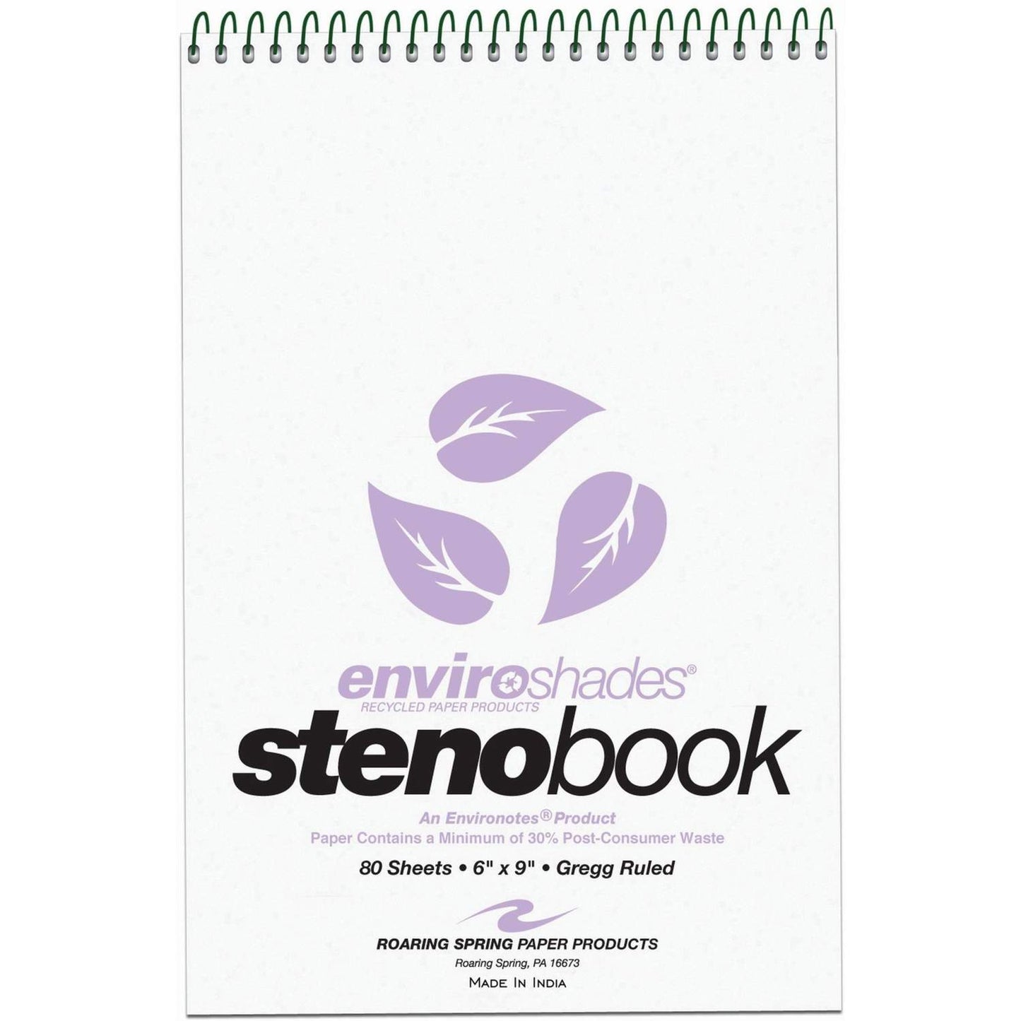 Roaring Spring ROA12264 Enviroshades Recycled Spiral Steno Memo Book