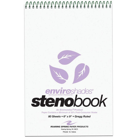 Roaring Spring ROA12264 Enviroshades Recycled Spiral Steno Memo Book