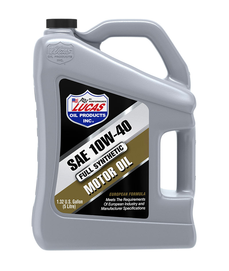 Lucas Oil 10230 Synthetic SAE 10W-40 European Formula Motor Oil/1.32 U.S. Gallon (5 L)