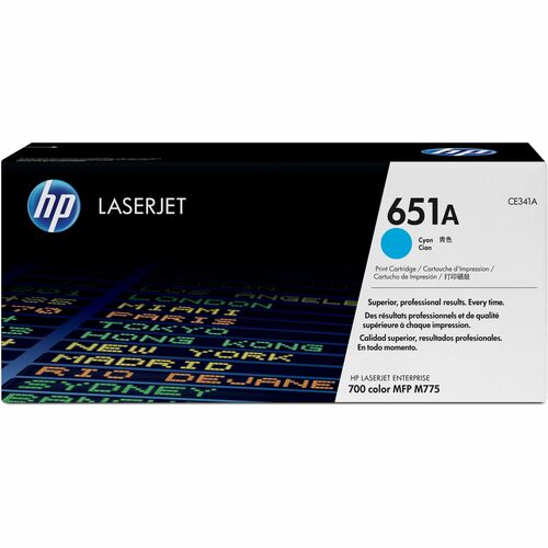 HP HEWCE341A 651A (CE341A) Original Laser Toner Cartridge - Single Pack - Cyan - 1 Each