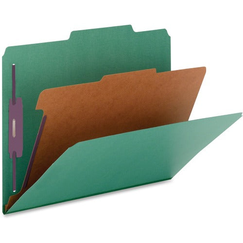Nature Saver NATSP17222 Cleared Top-Tab 1-Divider Classification Folder-Legal-8 1/2" X 14" Sheet Size-2" Fastener Capacity For Folder,2" Fastener Capacity,2" Fastener Capacity-2/5 Tab Cut-Right Of Center Tab Location-1 Divider(S)