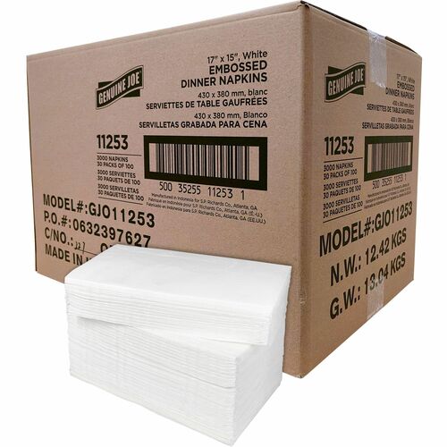 Genuine Joe GJO11253 Embossed Dinner Napkins
