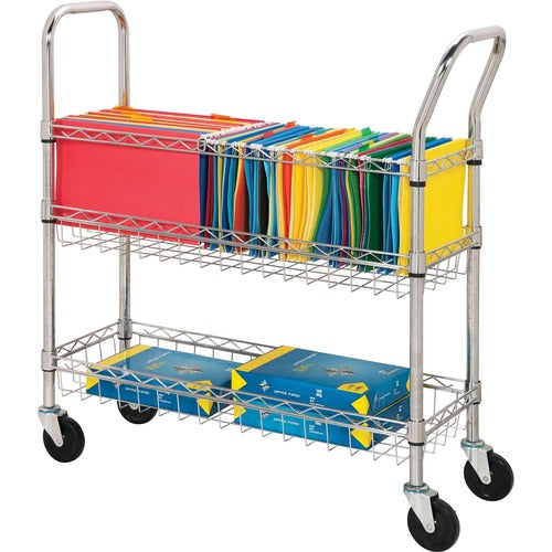 Lorell LLR84857 Mobile Wire Mail Cart
