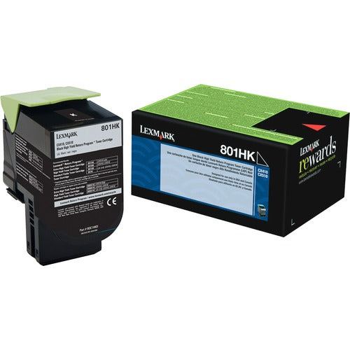 Lexmark LEX80C1HK0 801Hk Black High Yield Return Program Toner Cartridge - Laser - High Yield - 4000 Page Black - 1 Each