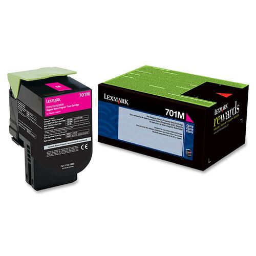 Lexmark LEX70C10M0 701M Magenta Return Program Toner Cartridge - Laser - Standard Yield - 1000 Page - 1 Each