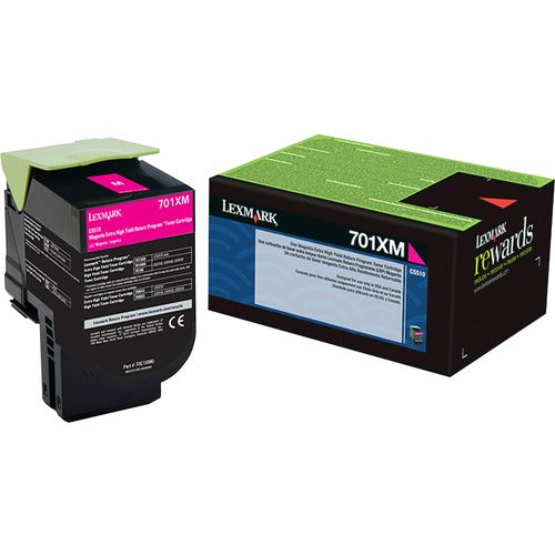Lexmark LEX70C1XM0 701Xm Magenta Extra High Yield Return Program Toner Cartridge - Laser - Extra High Yield - 4000 Page - 1 Each
