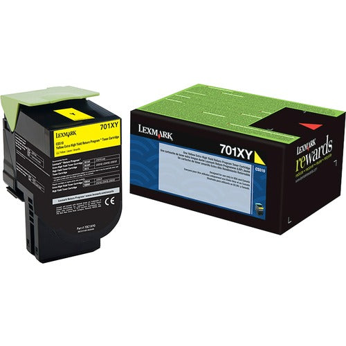 Lexmark LEX70C1XY0 701Xy Yellow Extra High Yield Return Program Toner Cartridge - Laser - Extra High Yield - 4000 Page - 1 Each