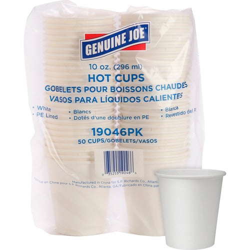 Genuine Joe GJO19046 10 oz Disposable Hot Cups