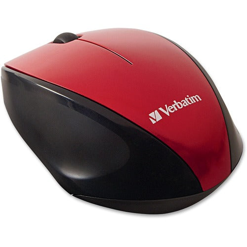 Verbatim VER97995 Wireless Notebook Multi-Trac Blue Led Mouse - Red - Blue Optical - Wireless - Radio Frequency - Red - Usb 2.0 - Scroll Wheel - 2 Button(S)