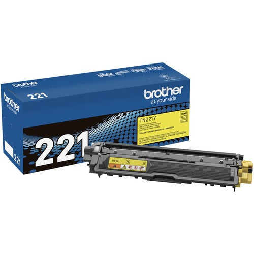 Brother BRTTN221Y TN221Y Original Standard Yield Laser Toner Cartridge - Yellow - 1 Each