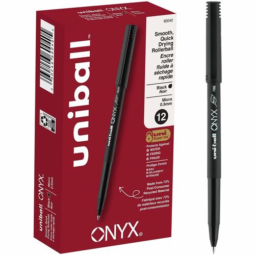 uniball UBC60040 Onyx Rollerball Pens