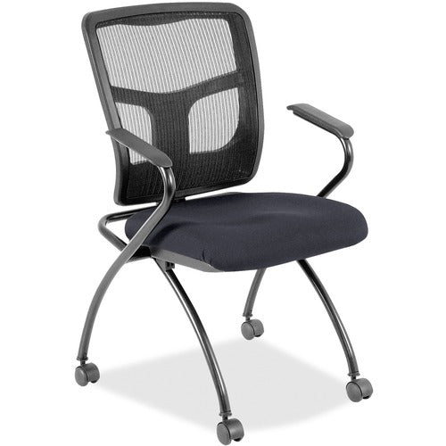 Lorell LLR8437446 Mesh Back Nesting Training/Guest Chairs