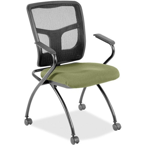 Lorell LLR8437448 Mesh Back Nesting Training/Guest Chairs