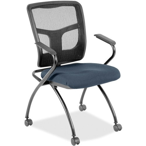 Lorell LLR8437484 Mesh Back Nesting Training/Guest Chairs