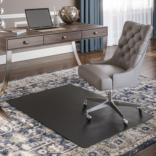 Deflecto DEFCM11442FBLK Black Mat 46" X 60" Rectangle-Low Pile - Floor, Office, Carpeted Floor, Breakroom - 60" Length X 46" Width - Rectangle - Vinyl - Black