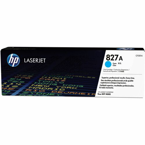 HP HEWCF301A 827A (CF301A) Original Standard Yield Laser Toner Cartridge - Single Pack - Cyan - 1 Each