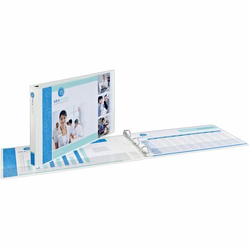Avery® AVE72127 Heavy-Duty Slant Ring View Binder - 3" Binder Capacity - Tabloid - 11" X 17" Sheet Size - Ring Fastener - 2 Internal Pocket(S) - White - 1 Each