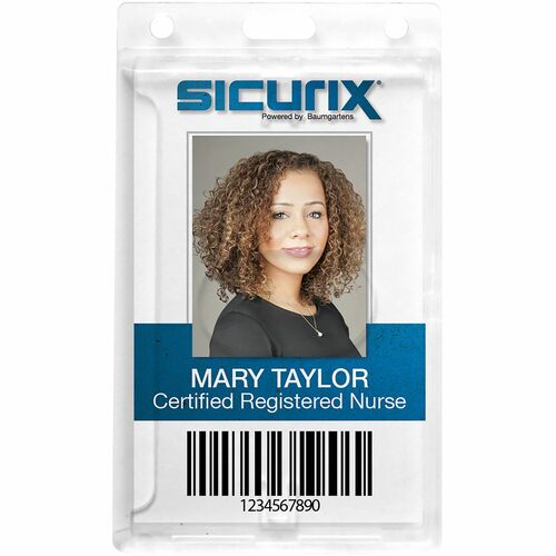 SICURIX BAU68140 Rigid Pc Id Badge Dispensers - Vertical - Polycarbonate - 25 / Pack - Clear