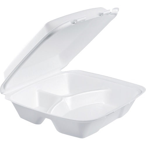 Dart DCC90HT3R Large 3-compartment Foam Carryout Trays