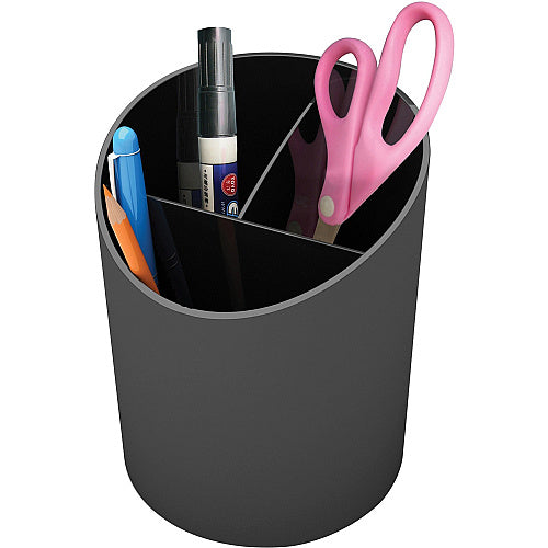 Deflecto DEF34204 Sustainable Office Large Pencil Cup 30% Recycled Content - 5.6" X 4.4" - 1 Each - Black