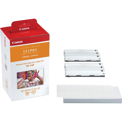 Canon CNMRP108 RP-108 Original High Yield Dye Sublimation Ribbon/Paper Kit - Color - 1 Each