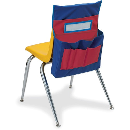 Pacon PAC20060 Child Storage Pocket Chart - 6 Pocket(S) - 18.5" Height X 15.5" Width X 2.5" Depth - Blue - Polyester - 1Each