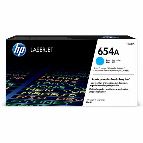 HP HEWCF331A 654A (CF331A) Original Laser Toner Cartridge - Single Pack - Cyan - 1 Each