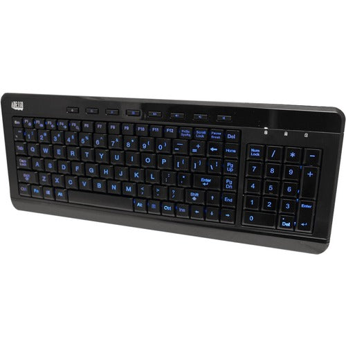 Adesso ADEAKB120EB 3-Color Illuminated Compact Multimedia Keyboard