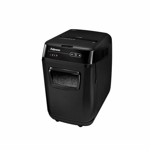 Fellowes FEL4680001 Automax 130C Auto Feed Shredder-Cross Cut-130 Per Pass-For Shredding Staples, Paper Clip, Credit Card-0.16" X 2" Shred Size-P-3-11 Ft/Min-9" Throat-10 Minute Run Time-25 Minute Cool Down Time-8.50 Gal Wastebin Capacity-Blac