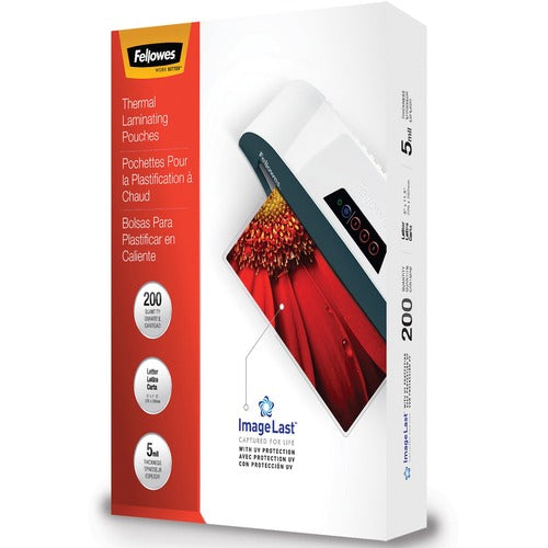 Fellowes FEL5245301 Bulk Laminating Pouch Packs, 9-1/2" X 11", Clear, 5Mil 200/Pk - Laminating Pouch/Sheet Size: 9.50" Width X 11" Length X 5 Mil Thickness - Uv Resistant, Fade Resistant - Clear - 200 / Pack