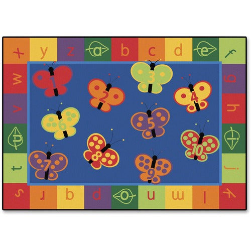 Carpets for Kids® CPT3513 KIDSoft 123 ABC Butterfly Fun Rectangle Rug