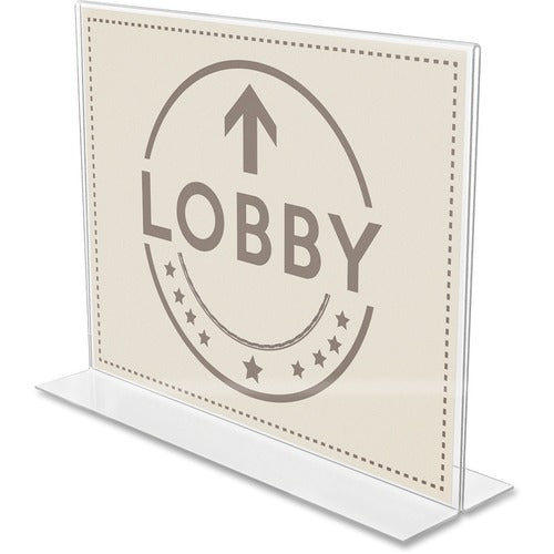 Deflecto DEF879301 Anti-Glare Double-Sided Sign Holder - 11" X 8.5" X 3.8" - Acrylic - 1 Each - Clear