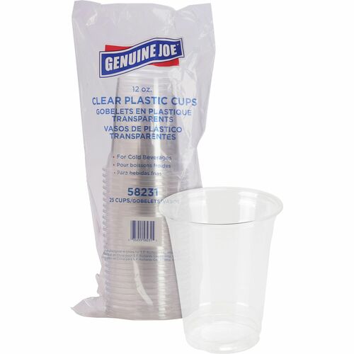 Genuine Joe GJO58231 12 oz Clear Plastic Cups