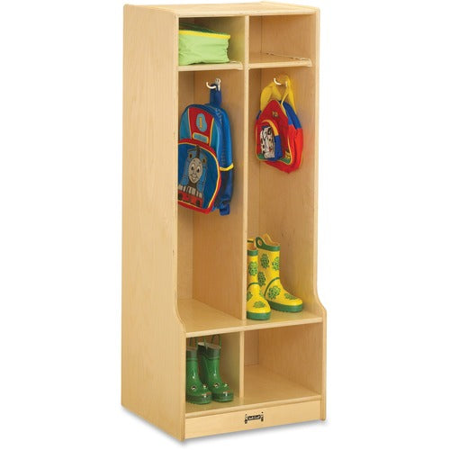 Jonti-Craft JNT4682JC Rainbow Accents 2 Section Sitting Step Coat Locker