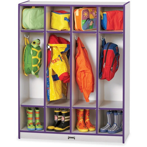 Jonti-Craft JNT0268JCWW004 Rainbow Accents 4 Section Coat Locker