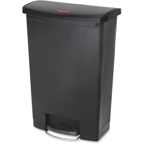 Rubbermaid Commercial RCP1883615 Slim Jim Black 24G Front Step Can