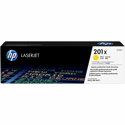 HP HEWCF402X 201X (CF402X) Original High Yield Laser Toner Cartridge - Single Pack - Yellow - 1 Each