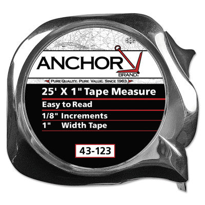 Anchor Brand 43-129 1"X25' Power Tape Measure W/Neon Oran