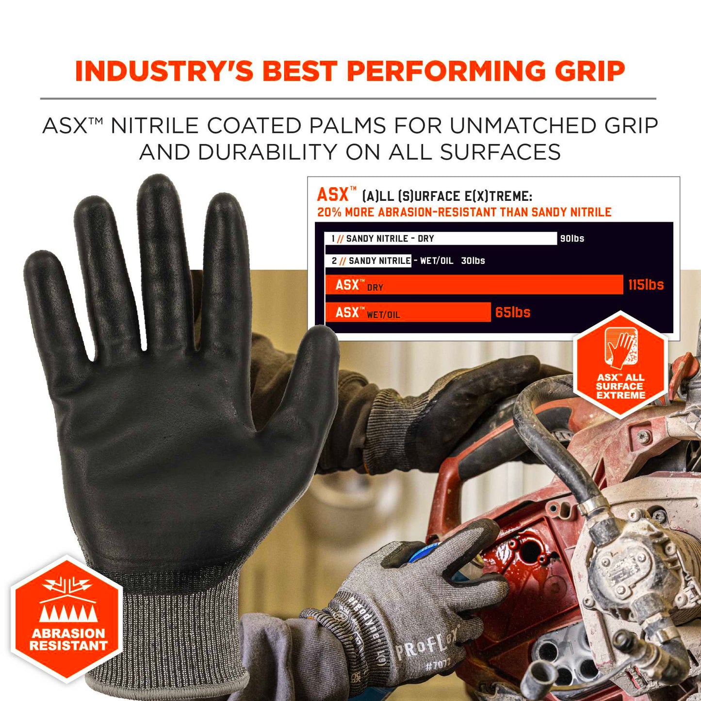 Ergodyne 10302 ProFlex 7072 Nitrile Coated Cut-Resistant Gloves - ANSI A7, EN388: 4X44F, 18g